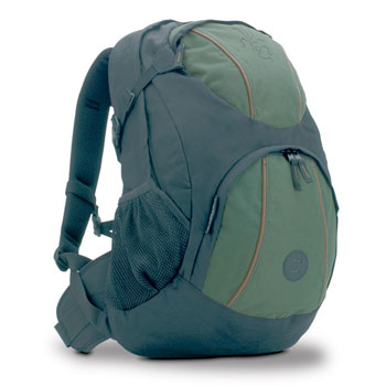 Pakuma Akara K1 Computer Back Pack Black/Green - Brown trim