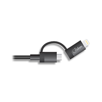 Adam Elements Black Reversible 120cm Micro USB/Lightning Cable : image 2