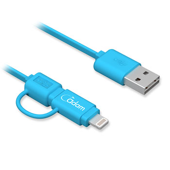Adam Elements Blue Reversible 120cm Micro USB/Lightning Cable : image 2
