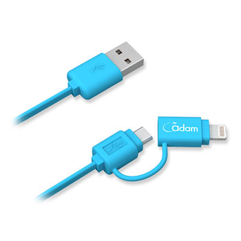 Adam Elements Blue Reversible 120cm Micro USB/Lightning Cable : image 3