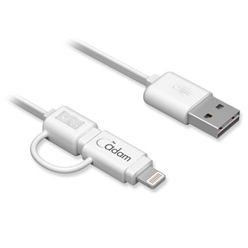 Adam Elements White Reversible 20cm Micro USB/Lightning Cable : image 2