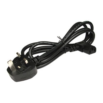 White electrosmart 10m Mains Power Cable with 90 Degree Right Angled Kettle Type IEC Socket Available in Black or White