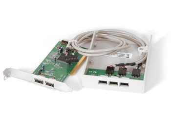 Scan 2 Port USB2 PCI card with 3 port Internal 3.5" Front Bay Hub