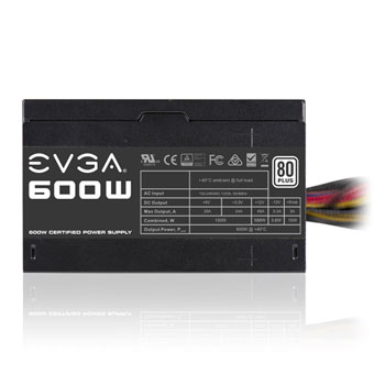 EVGA 600 Watt 80+ Wired ATX PSU/Power Supply Black : image 3