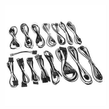 EVGA E-Series G2 / P2 / T2 PSU Black/White Braided Cable Premium Kit from CableMod