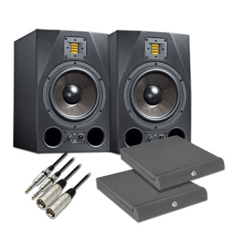 ADAM A8X 8" Nearfield Monitor Speaker (Pair) + Adam Hall Iso Pads + Leads