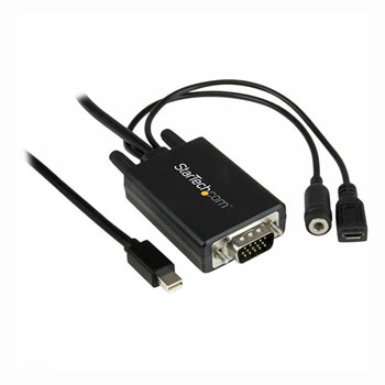 StarTech.com 2m Mini DP to VGA Adapter Cable with 3.5mm Audio Jack - M/M : image 1