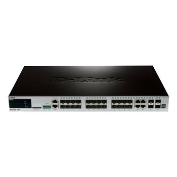 D-Link 24 Port xStack SFP Managed Gigabit Switch with 4x Combo 1000BaseT/SFP and 4x 10GE SFP+