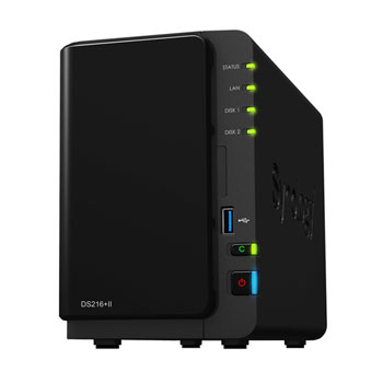 2 Bay DS216+II Synology Home Desktop NAS Media Server