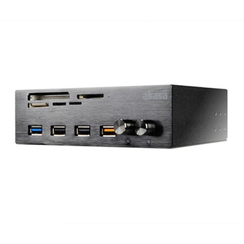 USB 3.0 card reader / Fan Controller for 5.25 inch Bay with USB from Akasa AK-HC-08BK : image 1