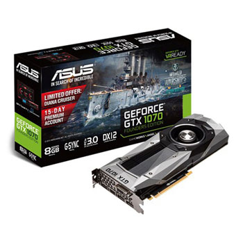 ASUS NVIDIA GeForce GTX 1070 8GB Founders Edition Graphics Card LN73009 ...