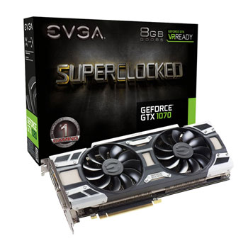 EVGA NVIDIA GeForce GTX 1070 8GB SC ACX 3.0 Edition with Backplate : image 1