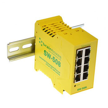 Brainboxes SW-508 8 Port Industrial DIN Rail Gigabit Switch : image 2