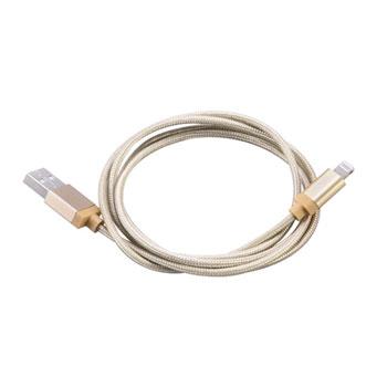 Akasa 1m Gold USB to Lightning Braided Cable Apple MFi : image 1