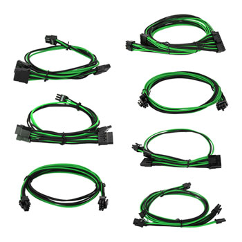 Green Black Sleeved Cables For Evga 750 850 G2 P2 T2 Psu Power Supplies Ln75066 100 G2 08kg B9 Scan Uk