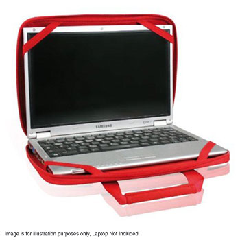 Port Berlin Quilted Laptop / Tablet Bag upto 12.5" Laptops Red : image 3