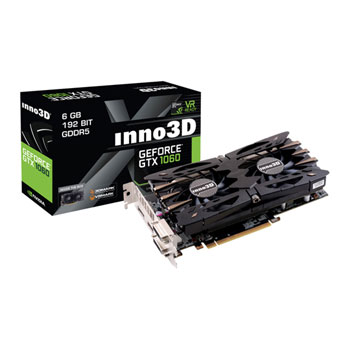 Inno3D NVIDIA GeForce GTX 1060 6GB Twin X2 Graphics Card LN76153 N106F 2SDN N5GS SCAN UK