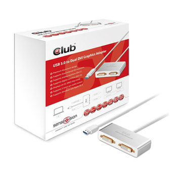 Club 3D USB 3.0 to Dual DVI Graphics Adapter with Stereo Sound : image 1