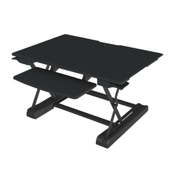 Wed91b Sit Stand Desktop Workstation Stand With Keyboard Tray