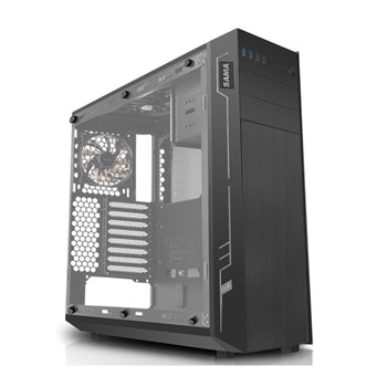 sama ark black full tower pc gaming case with rgb front top rear