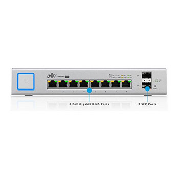 Ubiquiti 8 Port 150w PoE Switch with Fibre Connectivity Options : image 1