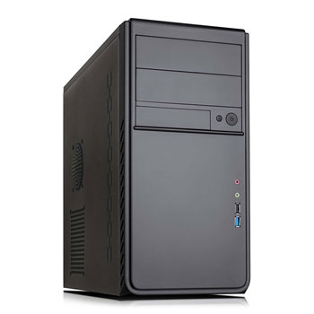 CiT MicroATX Quartz Black Office PC Gaming Case with PSU