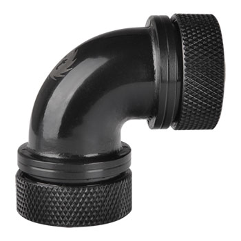 Thermaltake Pacific G1/4 PETG Tube 90 degree Dual Compression 16mm OD - Black : image 1