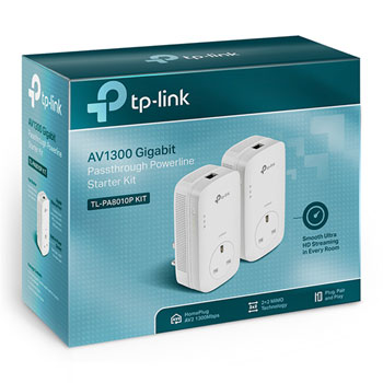 TP Link Gigabit HomePlug Passthrough Powerline Twin Pack : image 2