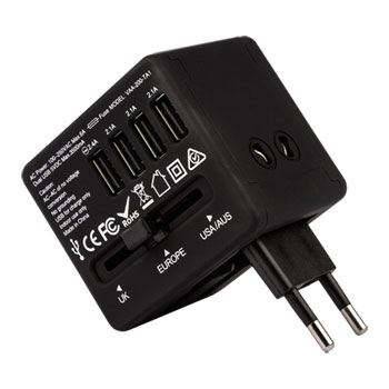 Veho World Plug Travel Adaptor with 4 Port Fast USB Charger Plug : image 4