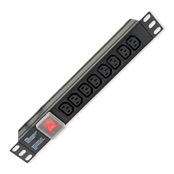 8-Way 1U 19-inch Horizontal Rackmount PDU W/ Surge Protection C13 Socket to UK Plug : image 1