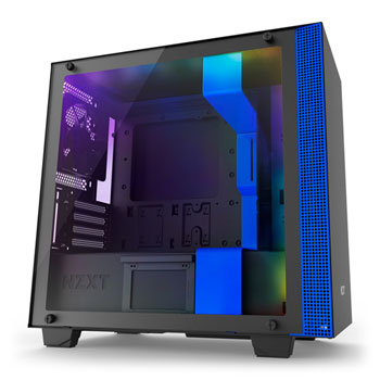 NZXT Blue H400i Smart Micro ATX Tempered Glass Window PC Gaming Case