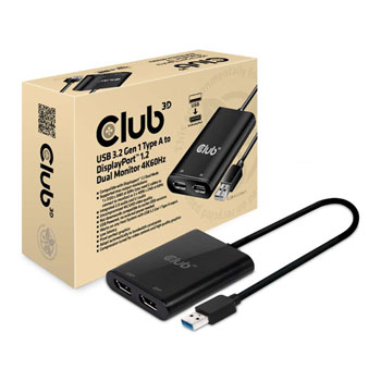 Club 3D SenseVision USB Type-A to DisplayPort 1.2 Dual Monitor UHD 4K Adapter : image 2