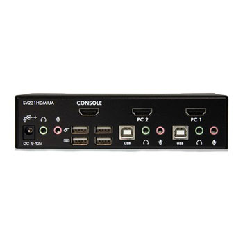 StarTech SV231HDMIUA 2 Port USB HDMI KVM Switch with Audio and USB 2.0 Hub : image 3