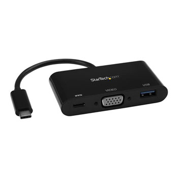USB-C to VGA Multifunction Adapter with Power Delivery and USB-A Port