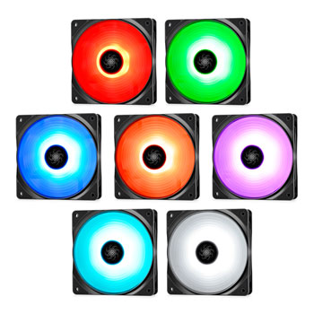 DEEPCOOL RF120 Quiet RGB Fan Three Pack, 6-LEDs, PWM, SATA, RGB Controller, Anti-Vibration : image 2
