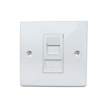 Scan CAT 6A Single Gang Single Port Shielded Loaded Facplate Tool less : image 1