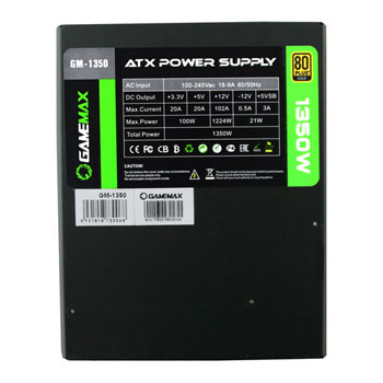game max gm 1350w 1350 watt 80 gold mining psu power supply ln87263 gm supply power