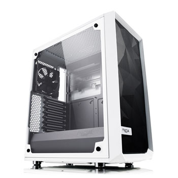 Fractal Design Meshify C White Tempered Glass Mid Tower PC Gaming Case with 2 x 120mm Fans (2021) : image 1