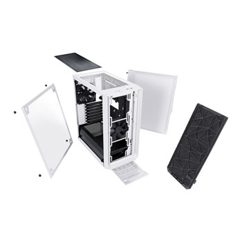 Fractal Design Meshify C White Tempered Glass Mid Tower PC Gaming Case with 2 x 120mm Fans (2021) : image 4