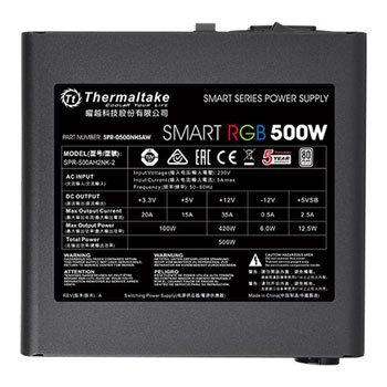 Thermaltake Smart RGB 500 Watt 80+ PSU/Power Supply Black : image 4