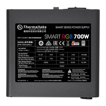 Thermaltake Smart RGB 700 Watt 80+ PSU/Power Supply : image 4