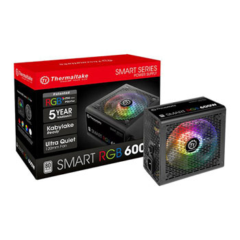 Thermaltake Smart RGB 600 Watt 80+ PSU/Power Supply