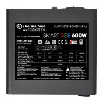 Thermaltake Smart RGB 600 Watt 80+ PSU/Power Supply : image 4