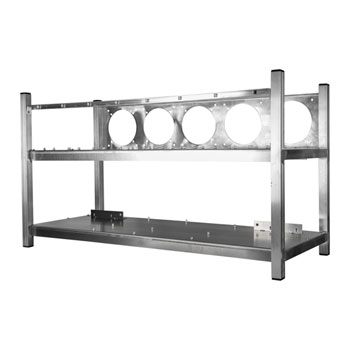 Scanfx Mining All Aluminum Open Air Case For Upto 8 Gpu S With 5x120mm Fan Backplane - 
