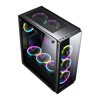 SaharaGaming P35 RGB Tempered Glass Mid Tower PC Gaming Case (2021 NEW) : image 2