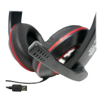 Xclio HU728 USB Digital over-ear Gaming Headphones with Microphone Black Red : image 4