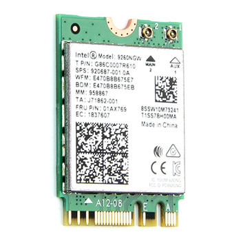 Intel 9260-NGW M.2 22x30 A/E Gigabit vPro AC WiFi/Bluetooth Card LN90827 - | SCAN UK