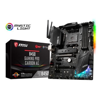 MSI AMD Ryzen B450 GAMING PRO CARBON AC WiFi AM4 ATX Motherboard