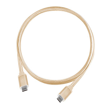 SilverStone 0.5M Reversible USB 3.1 Gen 2 Type C to Type C Cable Ultra Durable GOLD