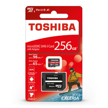 Toshiba Exceria M303 256GB V30 High Video Speed Micro SD Memory Card : image 2